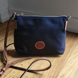 Dooney & Bourke Navy Nylon & Leather Strap Crossbody Bag